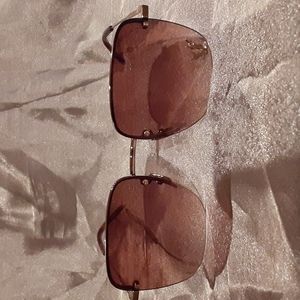 Yves saint Laurent sun glasses gold frames gradually lightened tint nwot